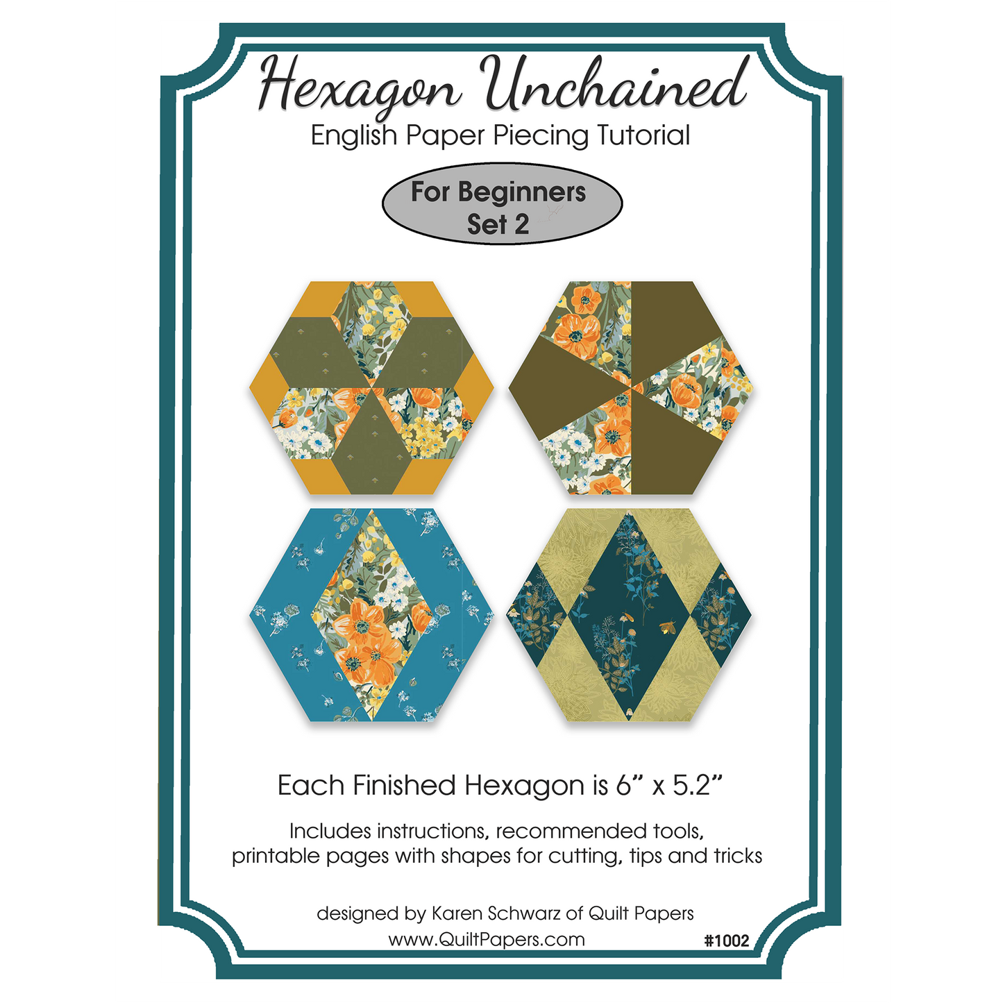 HEXAGON UNCHAINED EPP English Paper Piecing Pieced Hexagon Tutorial for Beginners Set 2