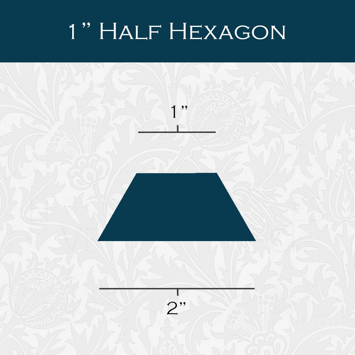1-in Half Hexagon Paper Pieces for EPP