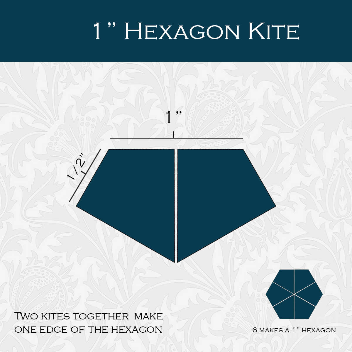 1-in Hexagon Kites Paper Pieces for EPP
