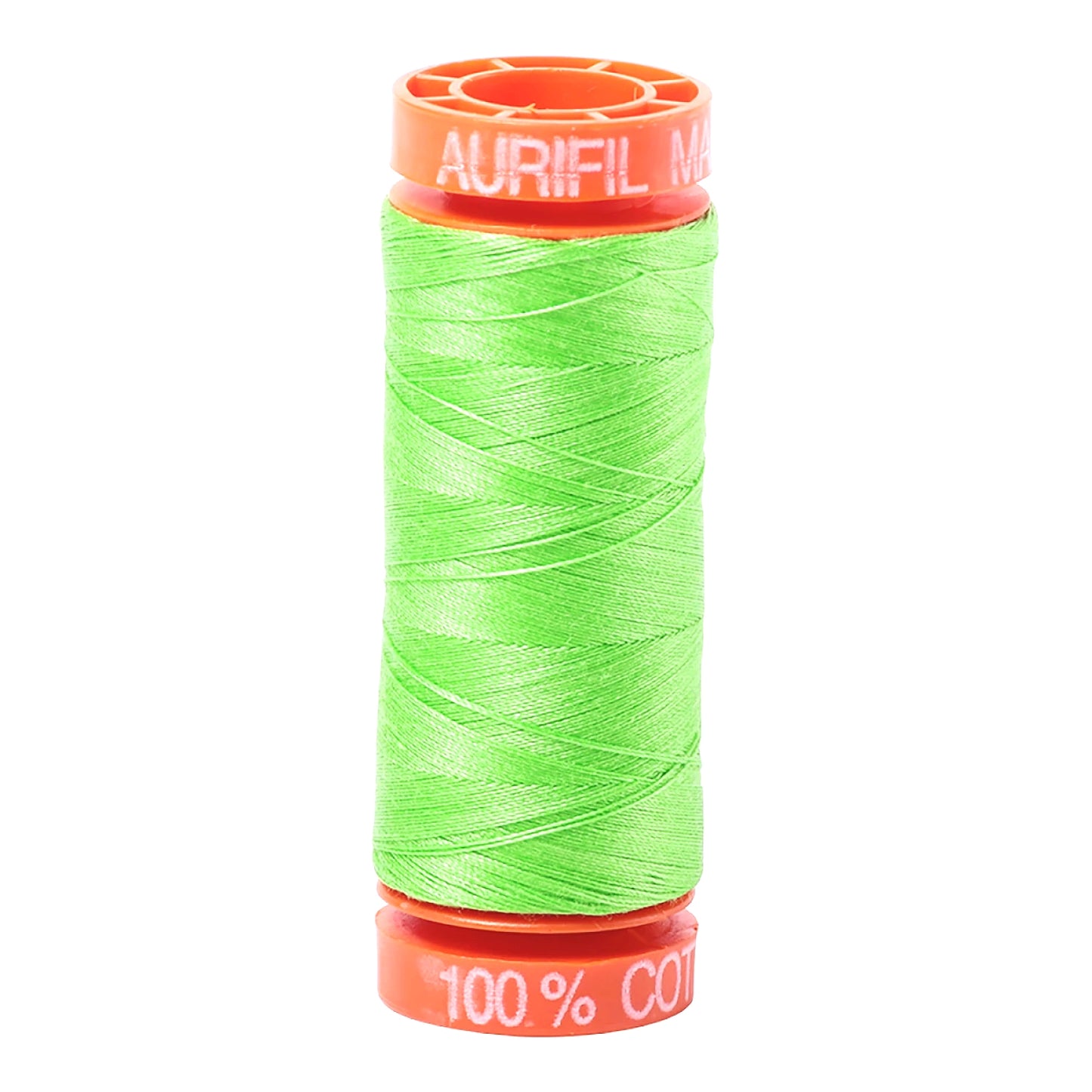 Aurifil Thread 50wt Small 220yd Spool - Neon Green 1050-7001