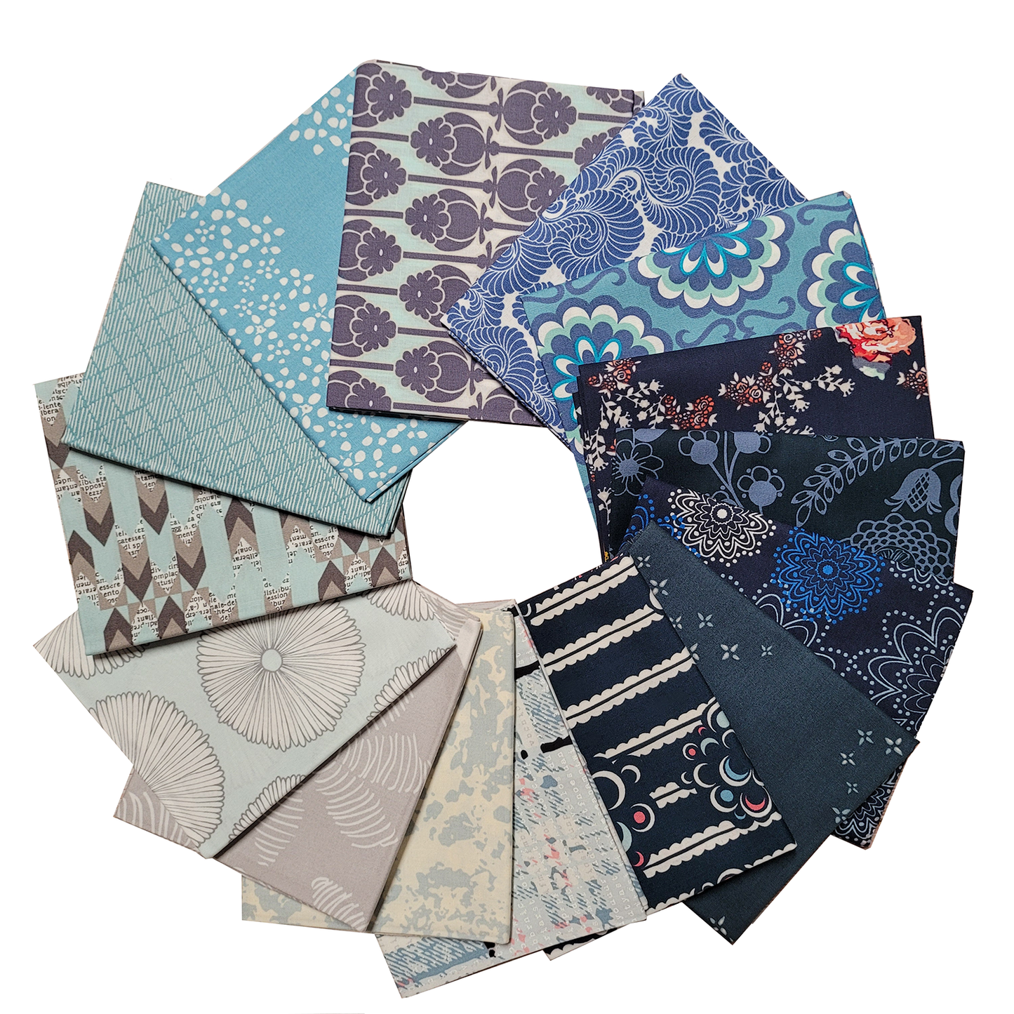 Art Gallery Fabrics Curated Collection 15 Fat Quarters in Blues