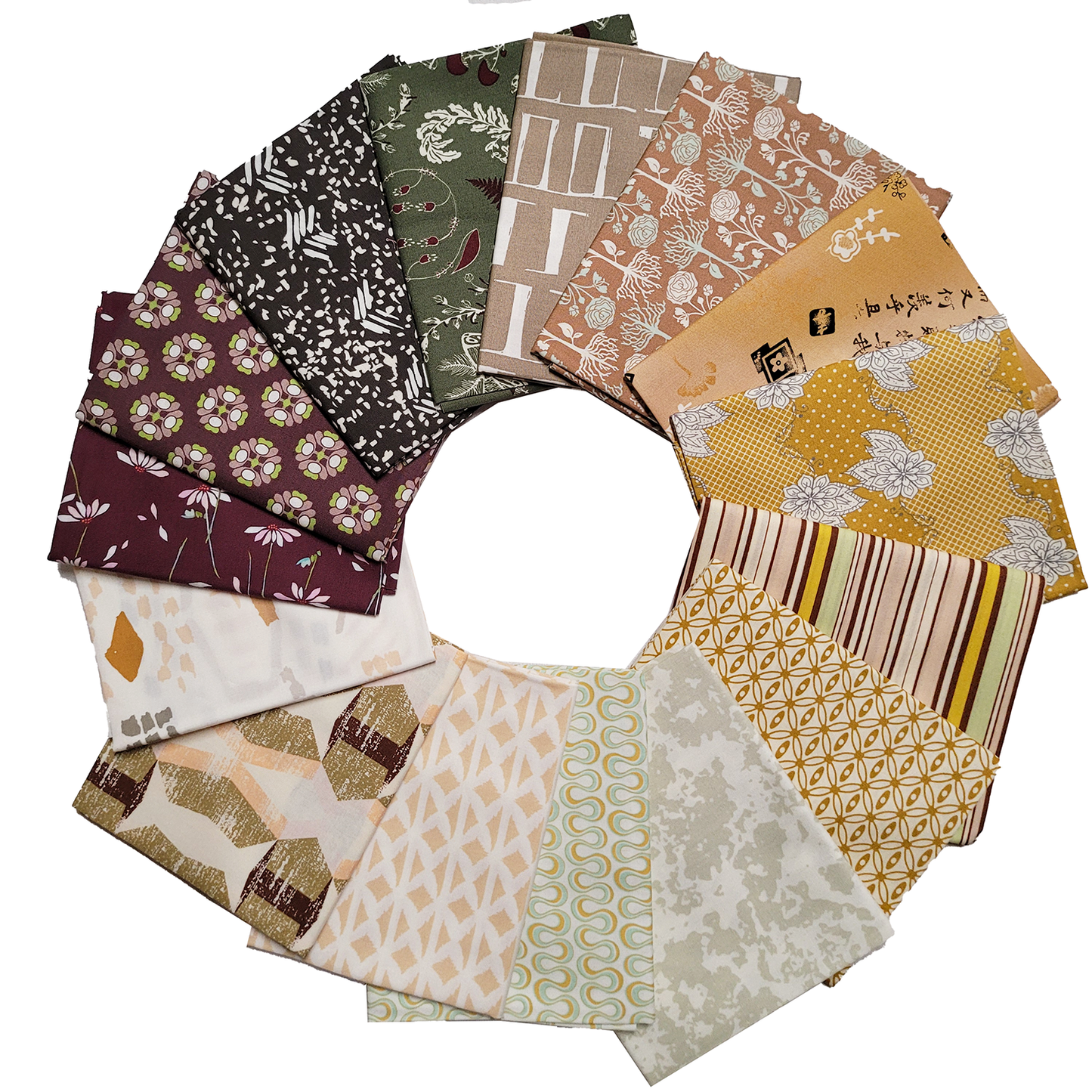 Art Gallery Fabrics Curated Collection 15 Fat Quarters in Golds