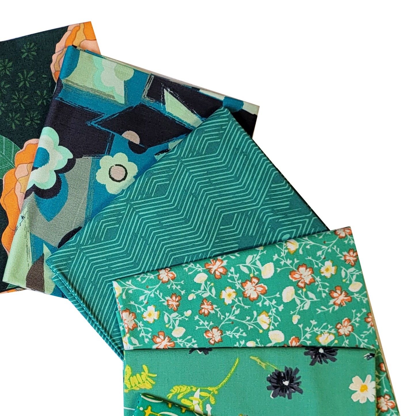 Art Gallery Fabrics Curated Collection 15 Fat Quarters in Greens