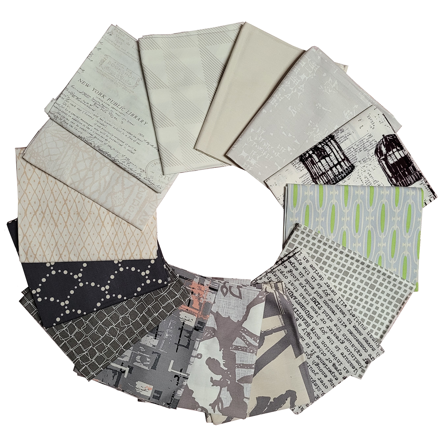 Art Gallery Fabrics Curated Collection 15 Fat Quarters in Neutrals