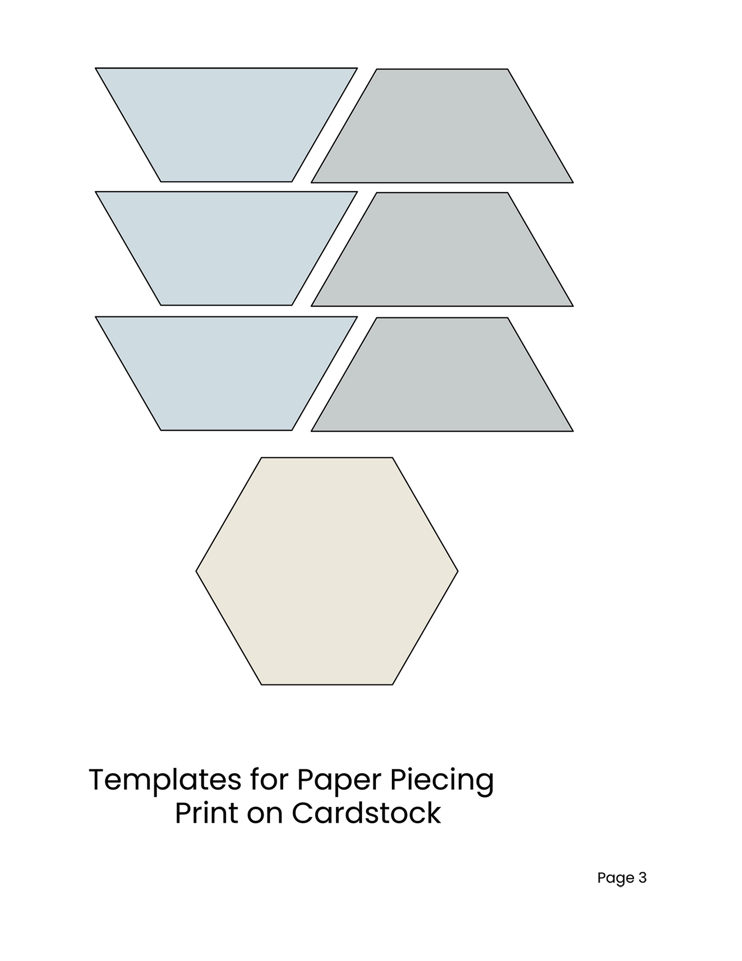 HEXAGON UNCHAINED EPP English Paper Piecing Pieced Hexagon Tutorial for Beginners Set 3