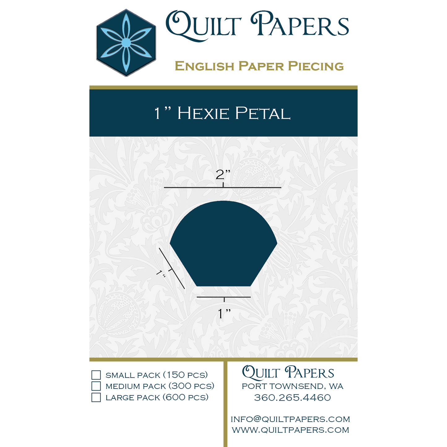 1-in Hexagon Petals Paper Pieces for EPP