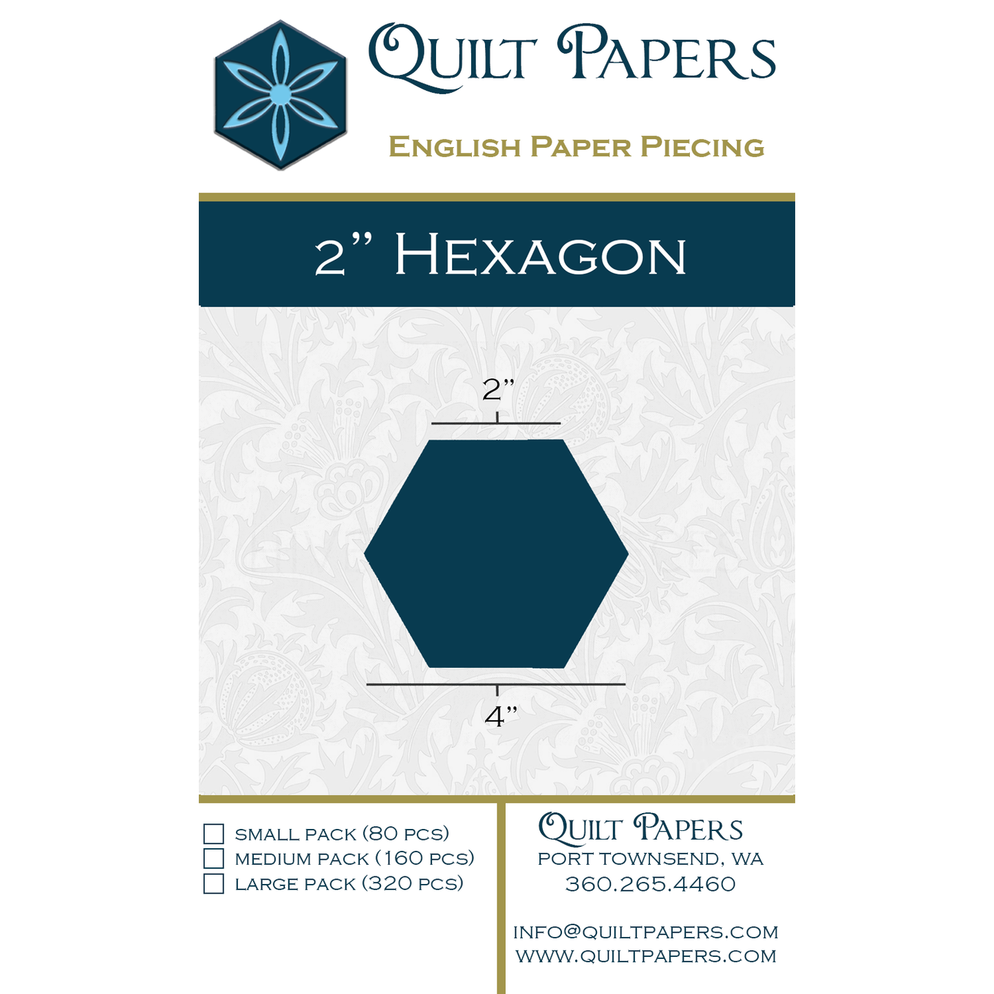 2-in Hexagon Paper Pieces for EPP