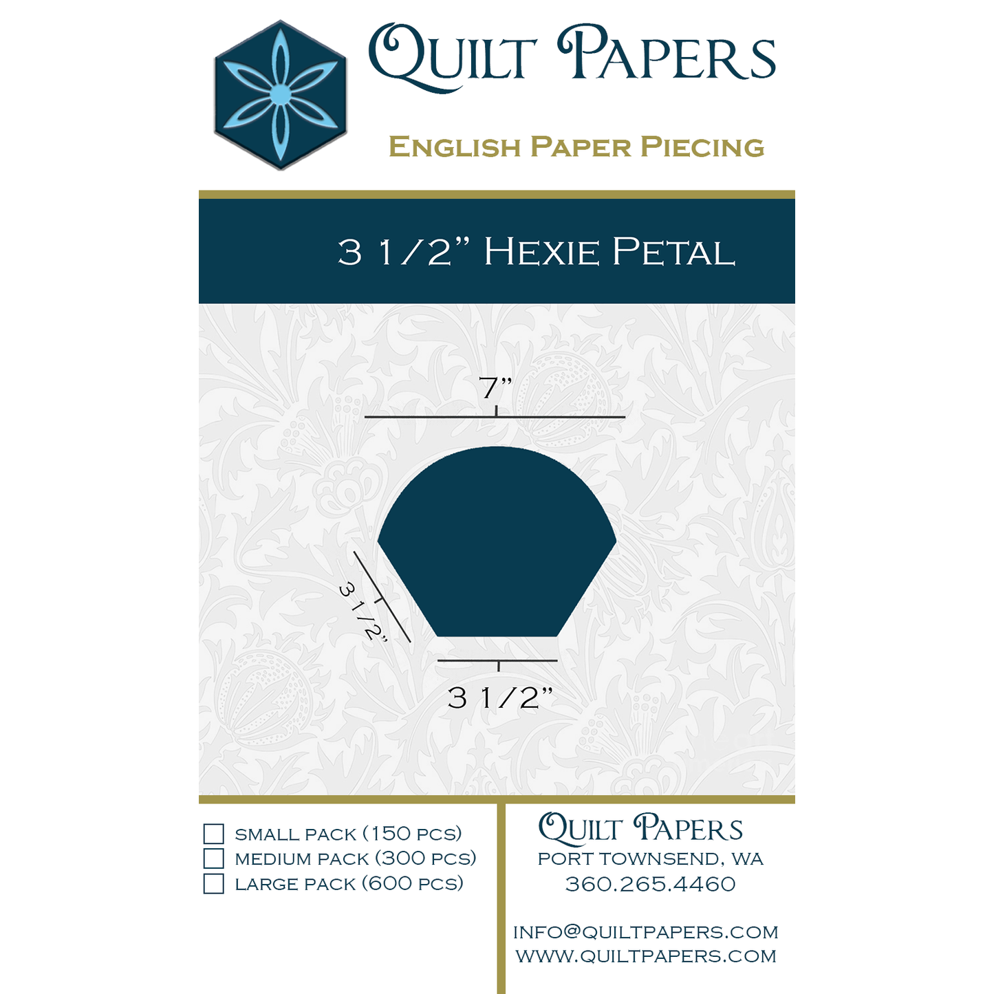3 1/2-in Hexagon Petals Paper Pieces for EPP