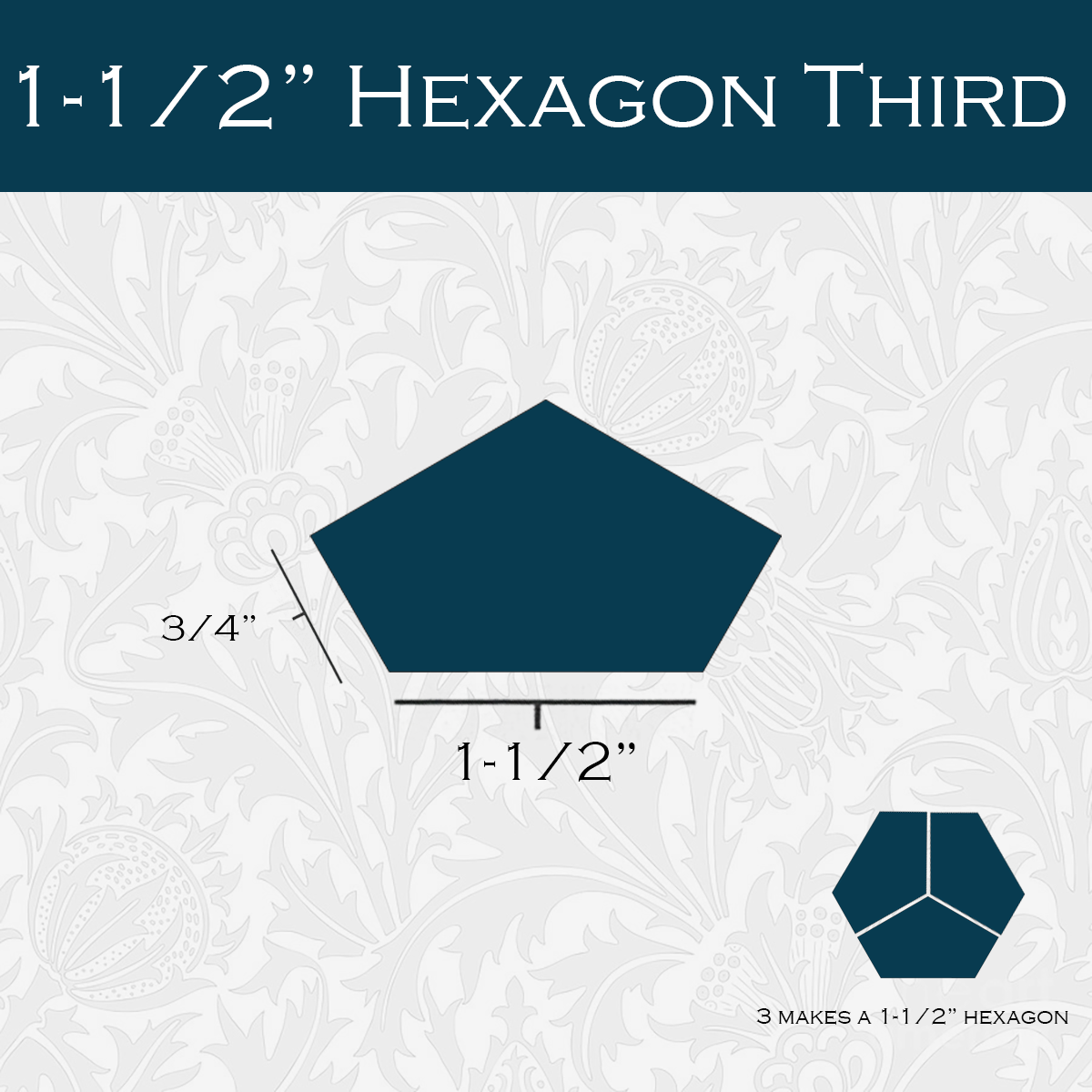 1-1/2-in Hexagon Thirds Paper Pieces for EPP