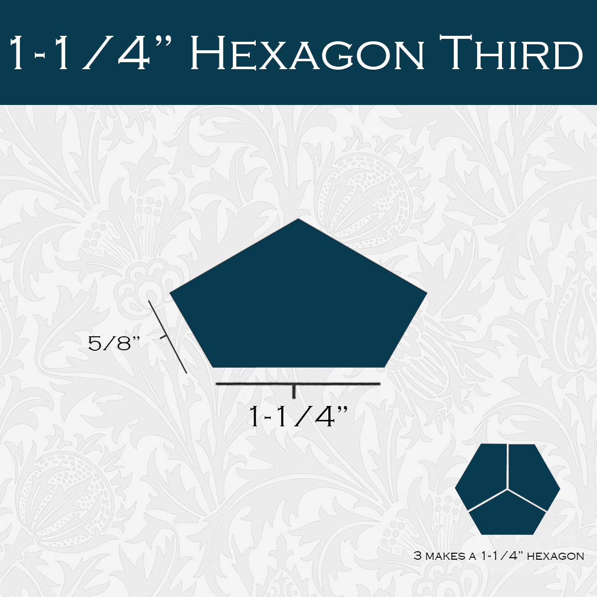 1-1/4-in Hexagon Thirds Paper Pieces for EPP