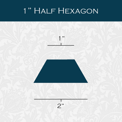 1-in Half Hexagon Paper Pieces for EPP