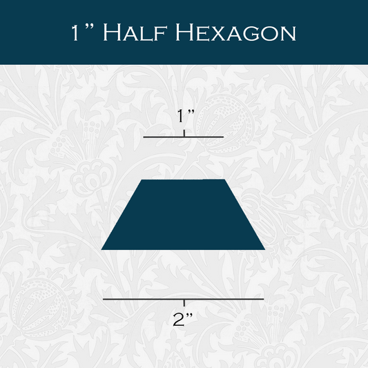 1-in Half Hexagon Paper Pieces for EPP