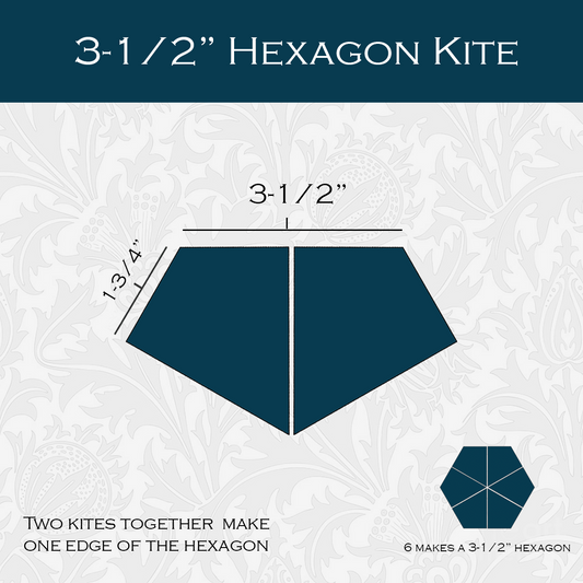 3-1/2-in Hexagon Kites Paper Pieces for EPP