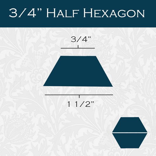 3/4-in Half Hexagon Paper Pieces for EPP