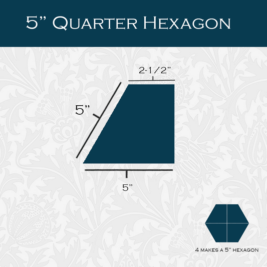 5-in Hexagon Quarters Paper Pieces for EPP