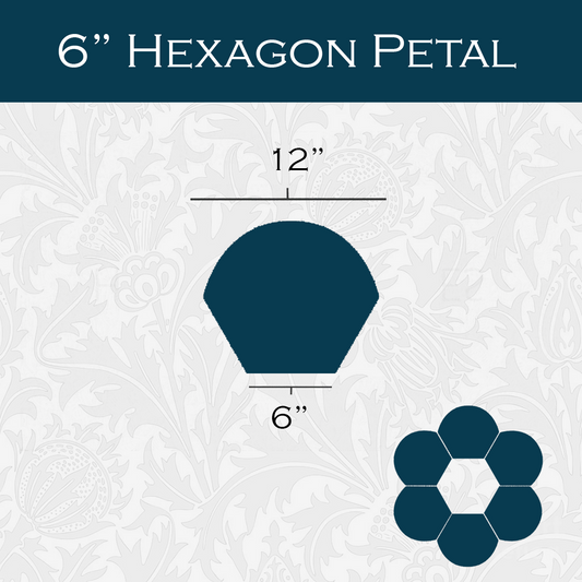 6-in Hexagon Petals Paper Pieces for EPP