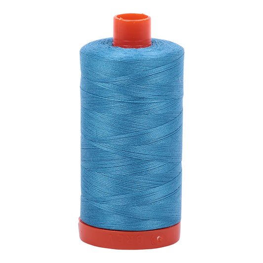 Aurifil Thread 50wt Medium 1422yd Spool - Bright Teal 1050-1320