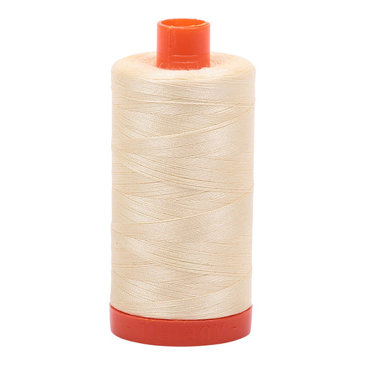 Aurifil Thread 50wt Medium 1422yd Spool - Light Lemon 1050-2110