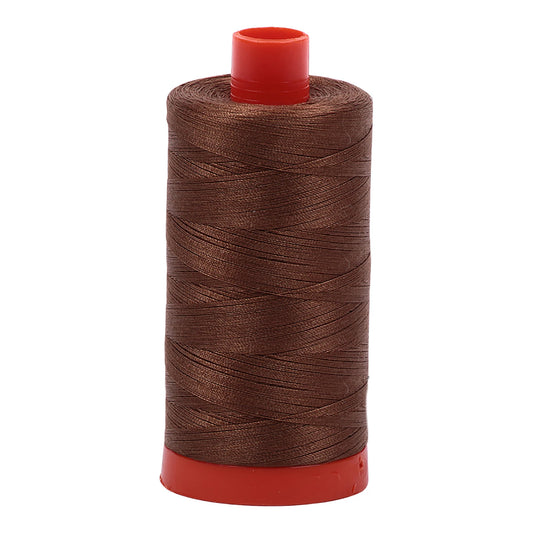 Aurifil Thread 50wt Medium 1422yd Spool - Dark Antique Gold 1050-2372