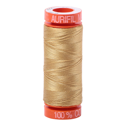Aurifil Thread 50wt Small 220yd Spool - Light Brass 1050-2920