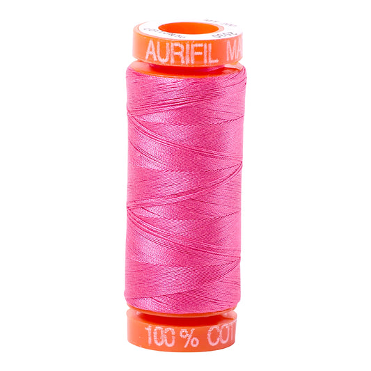 Aurifil Thread 50wt Small 220yd Spool - Neon Pink 1050-7002