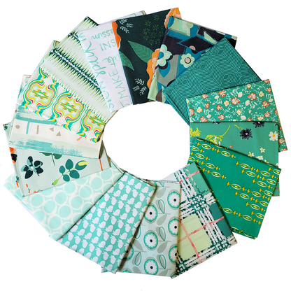 Art Gallery Fabrics Curated Collection 15 Fat Quarters in Greens
