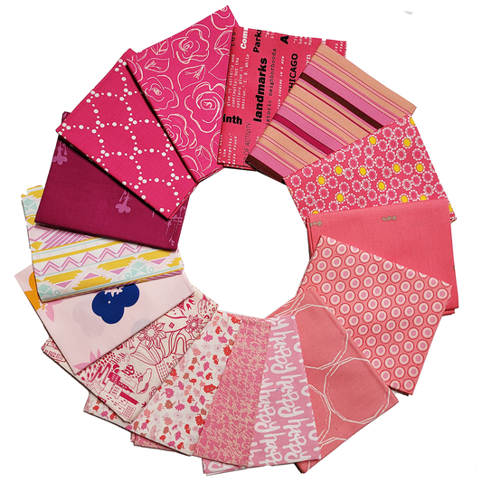 Art Gallery Fabrics Curated Collection 15 Fat Quarters in Corals