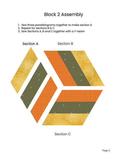 HEXAGON UNCHAINED EPP English Paper Piecing Pieced Hexagon Tutorial for Beginners Set 3