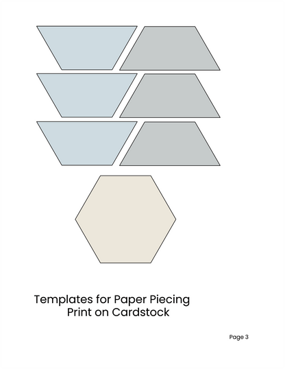HEXAGON UNCHAINED EPP English Paper Piecing Pieced Hexagon Tutorial for Beginners Set 3
