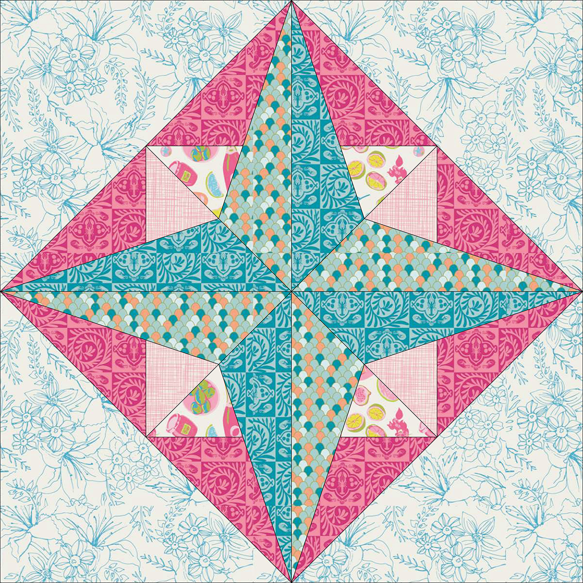 Digital Download PERSEUS FPP Foundation Block for 6", 8" 10" - Printable Papers