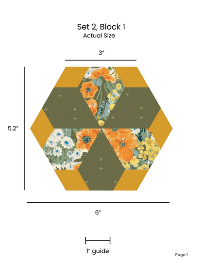 HEXAGON UNCHAINED EPP English Paper Piecing Pieced Hexagon Tutorial for Beginners Set 2