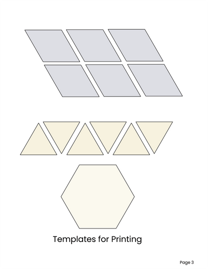 HEXAGON UNCHAINED EPP English Paper Piecing Pieced Hexagon Tutorial for Confident Beginners Set 5
